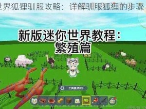 迷你世界狐狸驯服攻略：详解驯服狐狸的步骤与技巧