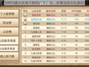 《我叫MT3盛大庆典不删档内测启动，多重活动大礼疯狂来袭》