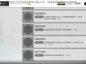 明日方舟异铁块获取攻略大全：快速获取资源的实战指南