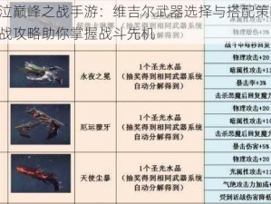 鬼泣巅峰之战手游：维吉尔武器选择与搭配策略，实战攻略助你掌握战斗先机