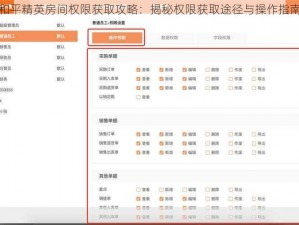和平精英房间权限获取攻略：揭秘权限获取途径与操作指南