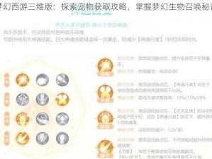 梦幻西游三维版：探索宠物获取攻略，掌握梦幻生物召唤秘诀