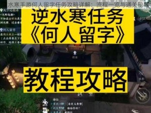 逆水寒手游何人留字任务攻略详解：流程一览与通关秘籍