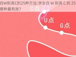 学生自W到高C的25种方法;学生自 W 到高 C 的 25 种方法，哪种最有效？