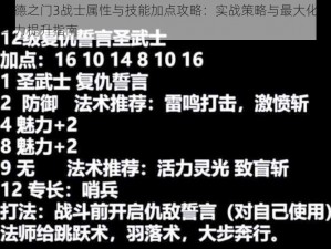 博德之门3战士属性与技能加点攻略：实战策略与最大化战斗力提升指南