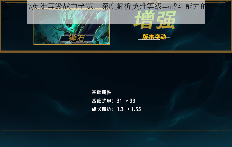 绯石之心英雄等级战力全览：深度解析英雄等级与战斗能力的对应关系