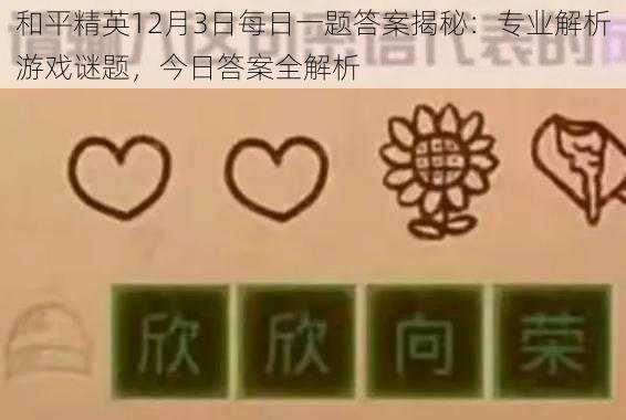 和平精英12月3日每日一题答案揭秘：专业解析游戏谜题，今日答案全解析