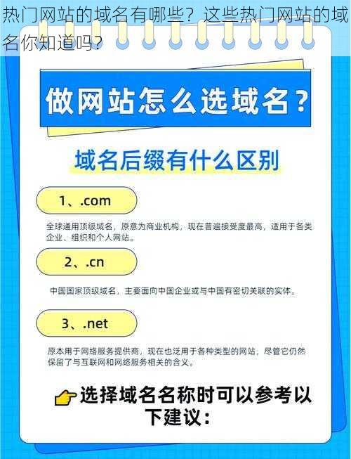 热门网站的域名有哪些？这些热门网站的域名你知道吗？