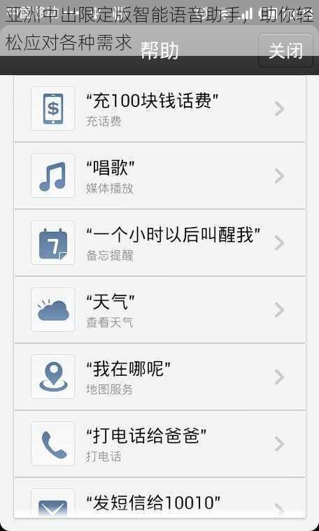 亚洲中出限定版智能语音助手，助你轻松应对各种需求