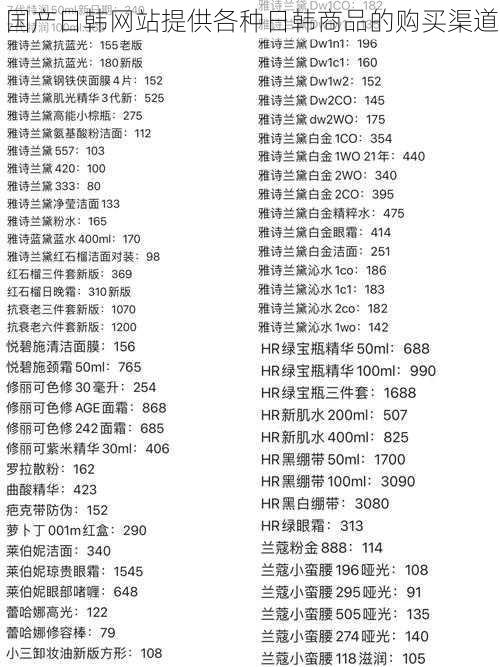 国产日韩网站提供各种日韩商品的购买渠道