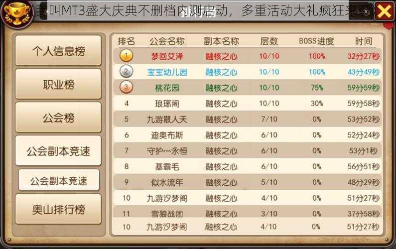 《我叫MT3盛大庆典不删档内测启动，多重活动大礼疯狂来袭》