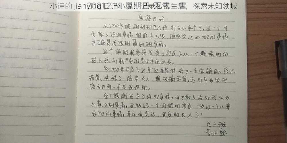 小诗的 jianying 日记小说：记录私密生活，探索未知领域