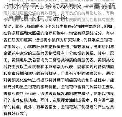 通水管 TXL 金银花原文——高效疏通管道的优质选择