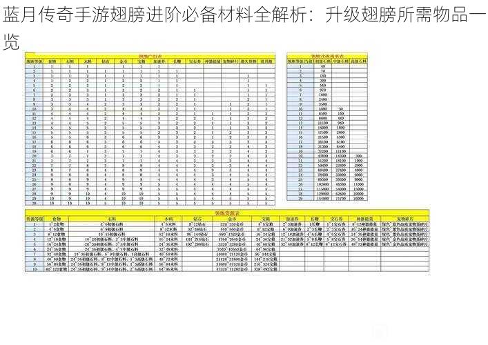 蓝月传奇手游翅膀进阶必备材料全解析：升级翅膀所需物品一览