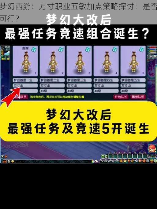 梦幻西游：方寸职业五敏加点策略探讨：是否可行？