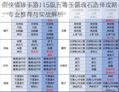 剑侠情缘手游115级五毒玉佩魂石选择攻略：专业推荐与实战解析