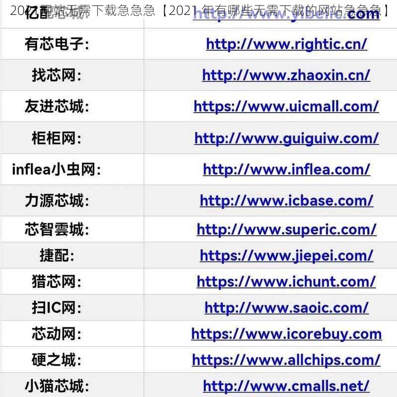 2021网站无需下载急急急【2021 年有哪些无需下载的网站急急急】