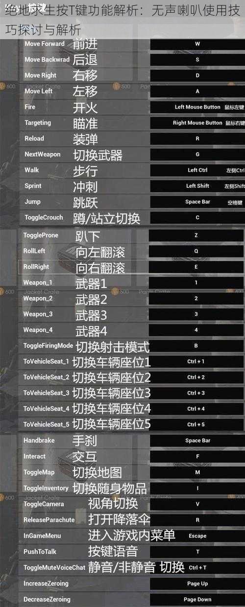 绝地求生按T键功能解析：无声喇叭使用技巧探讨与解析