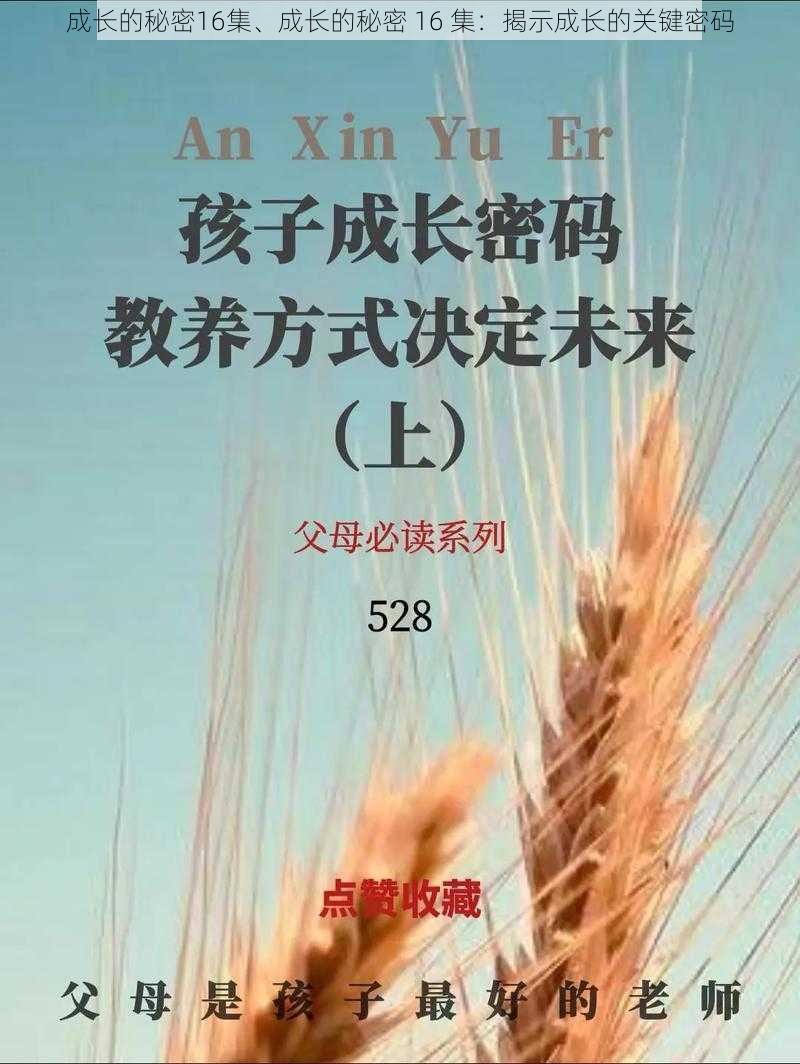 成长的秘密16集、成长的秘密 16 集：揭示成长的关键密码