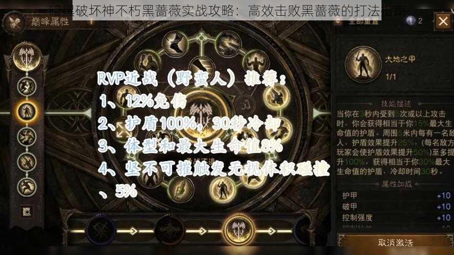 暗黑破坏神不朽黑蔷薇实战攻略：高效击败黑蔷薇的打法指南