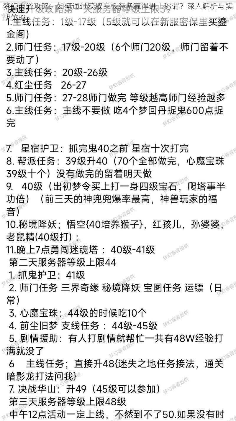 梦幻西游攻略：如何通过获取白板装备赢得进士称谓？深入解析与实战策略