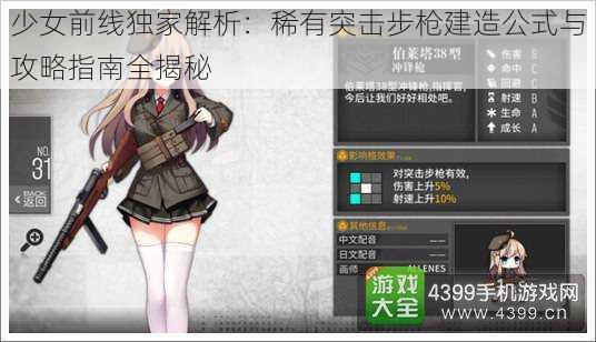 少女前线独家解析：稀有突击步枪建造公式与攻略指南全揭秘