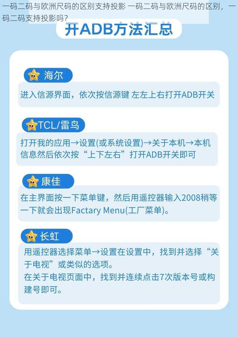 一码二码与欧洲尺码的区别支持投影 一码二码与欧洲尺码的区别，一码二码支持投影吗？