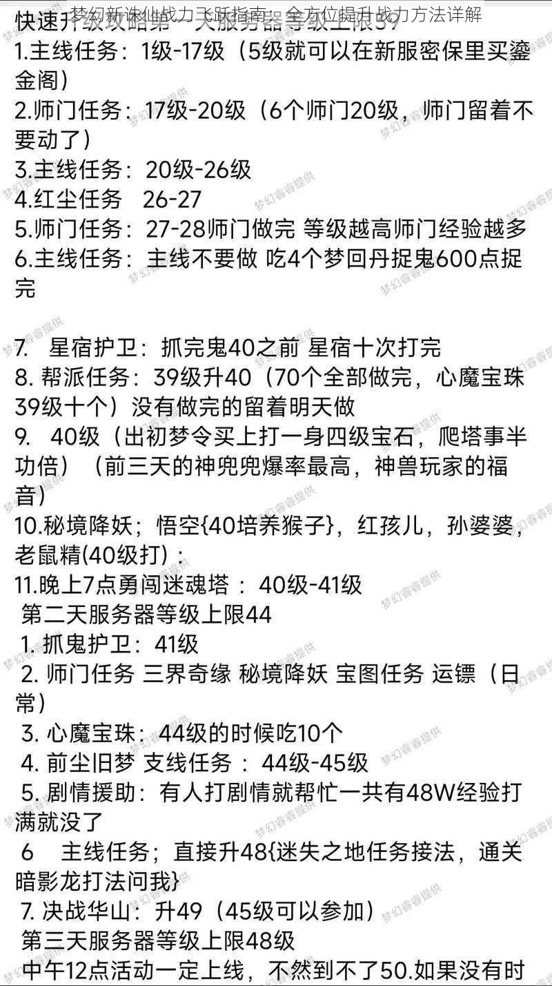 梦幻新诛仙战力飞跃指南：全方位提升战力方法详解