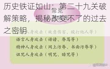 历史铁证如山：第二十九关破解策略，揭秘改变不了的过去之密钥