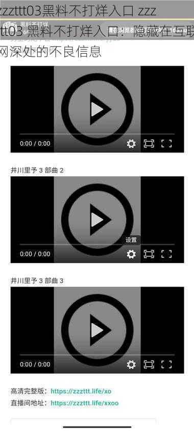 zzzttt03黑料不打烊入口 zzzttt03 黑料不打烊入口：隐藏在互联网深处的不良信息