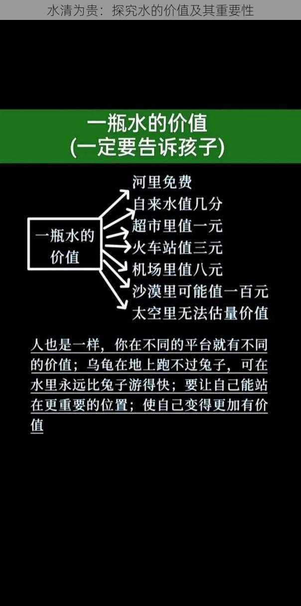 水清为贵：探究水的价值及其重要性