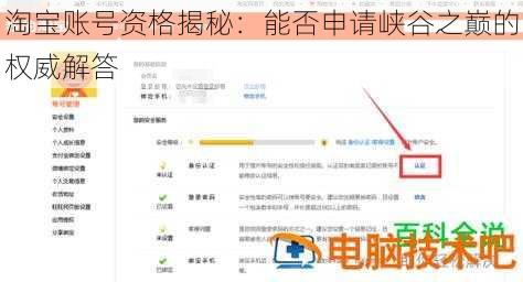 淘宝账号资格揭秘：能否申请峡谷之巅的权威解答